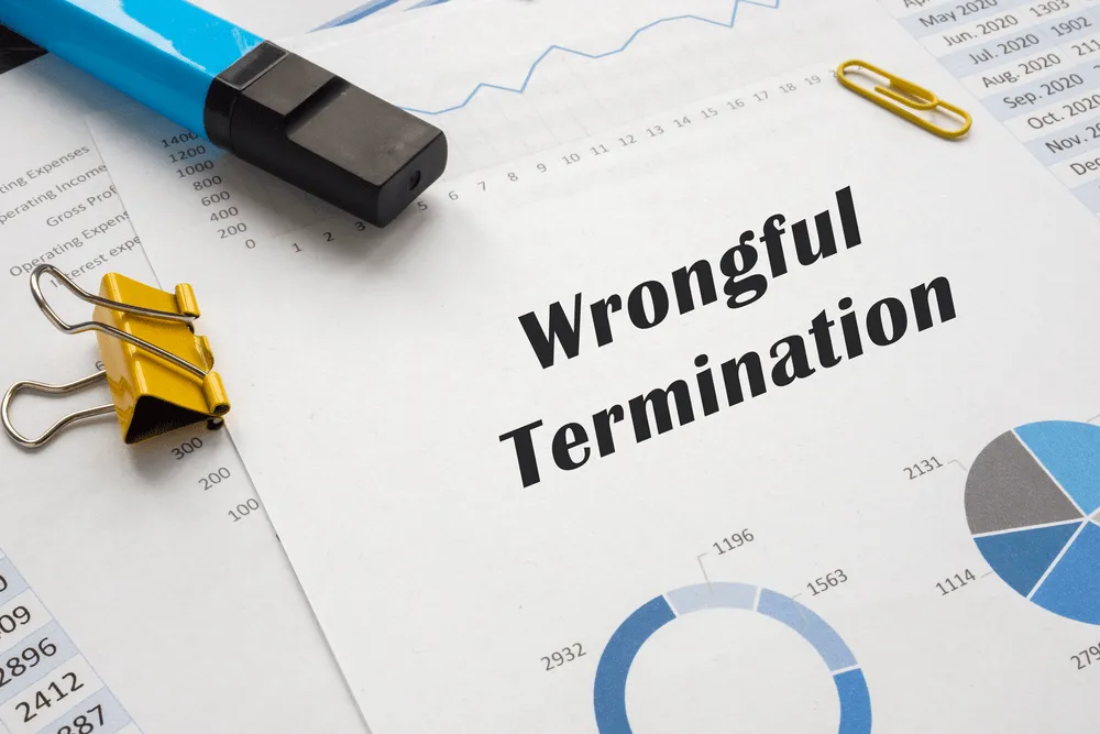 Wrongful termination on a paper with graphs.