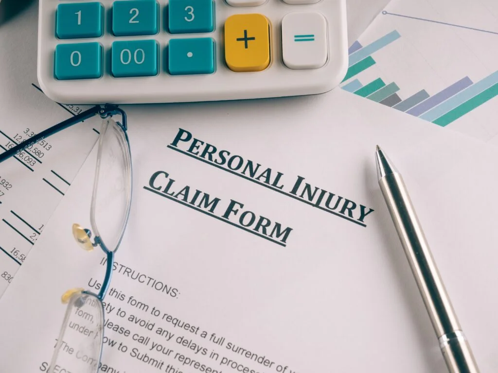 A personal injury claim form. Our Kansas City personal injury lawyer can help you file your claim after being injured due to another's negligence.