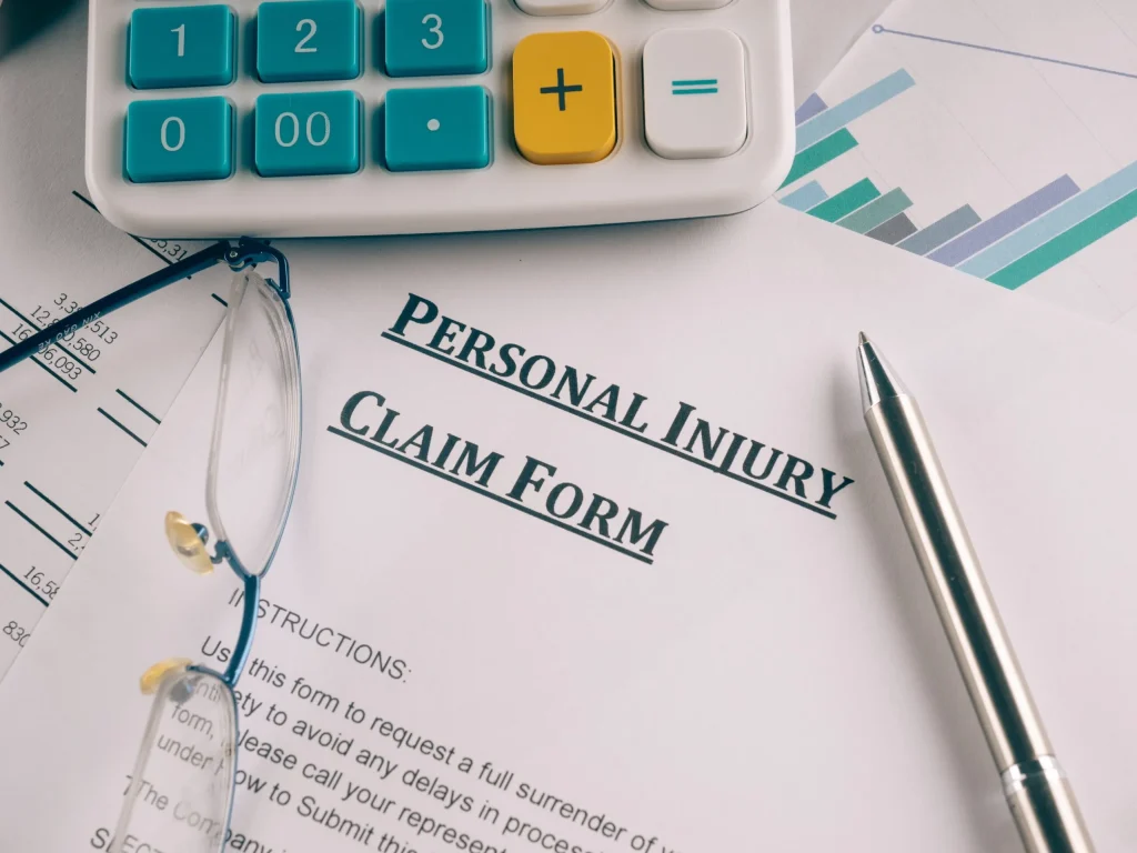 A personal injury claim form. Our Kansas City personal injury lawyer can help you file your claim after being injured due to another's negligence.